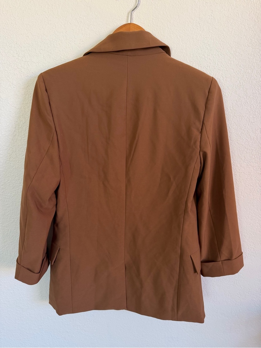 Love Tree Oversized Warm Brown Lightweight Blazer Jacket - Picture 3 of 3
